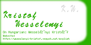 kristof wesselenyi business card